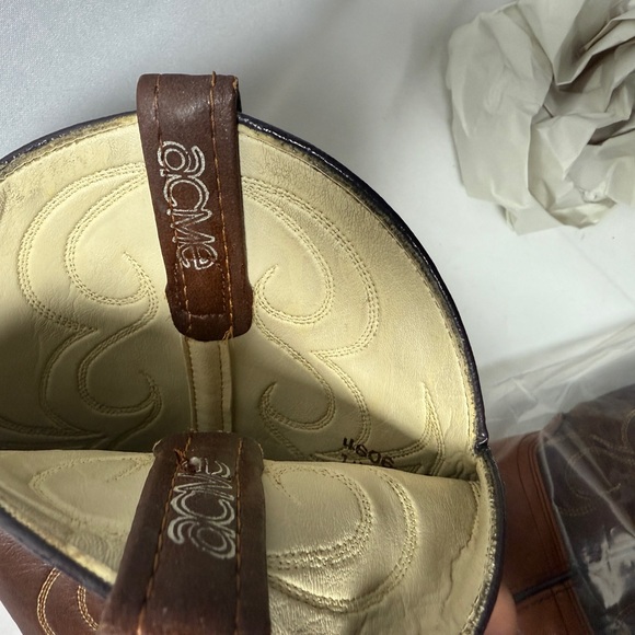 ACME Vintage Western Cowboy Boots Leather Lizard Toe Women’s 8.5 - Picture 15 of 16